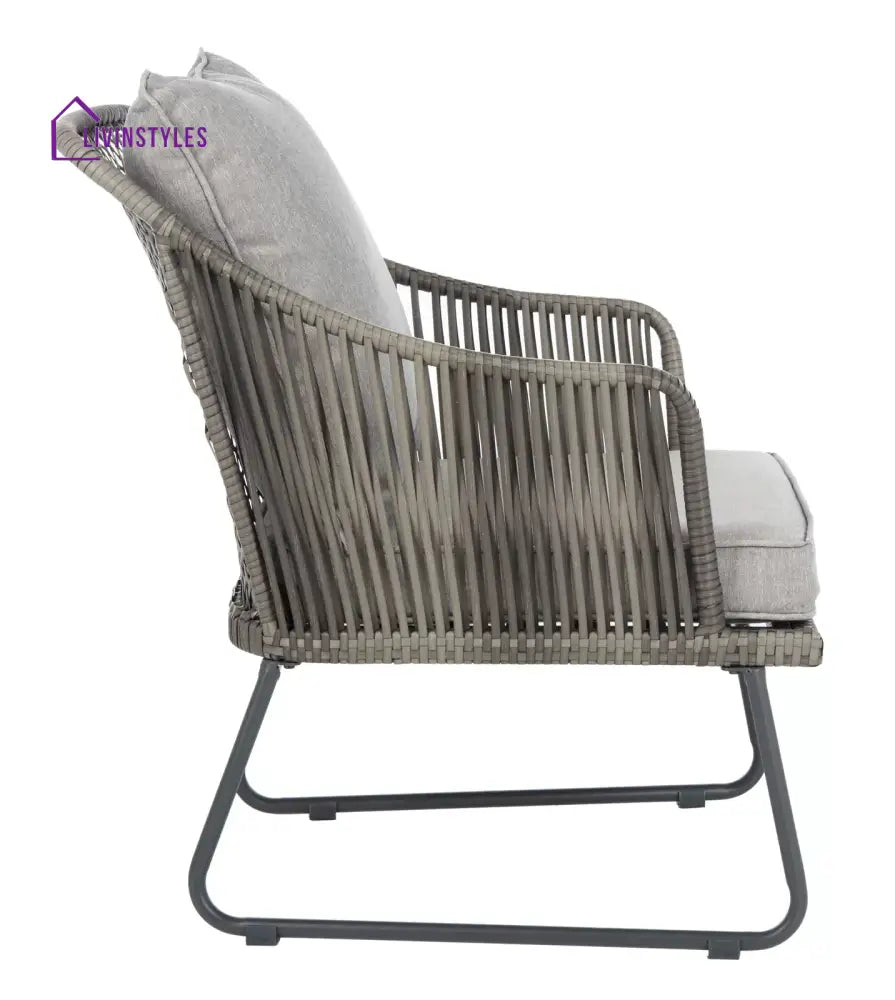 Aadhan Outdoor Patio Seating Set 2 Chairs and 1 Table Set (Grey) - Coffee Table Sets