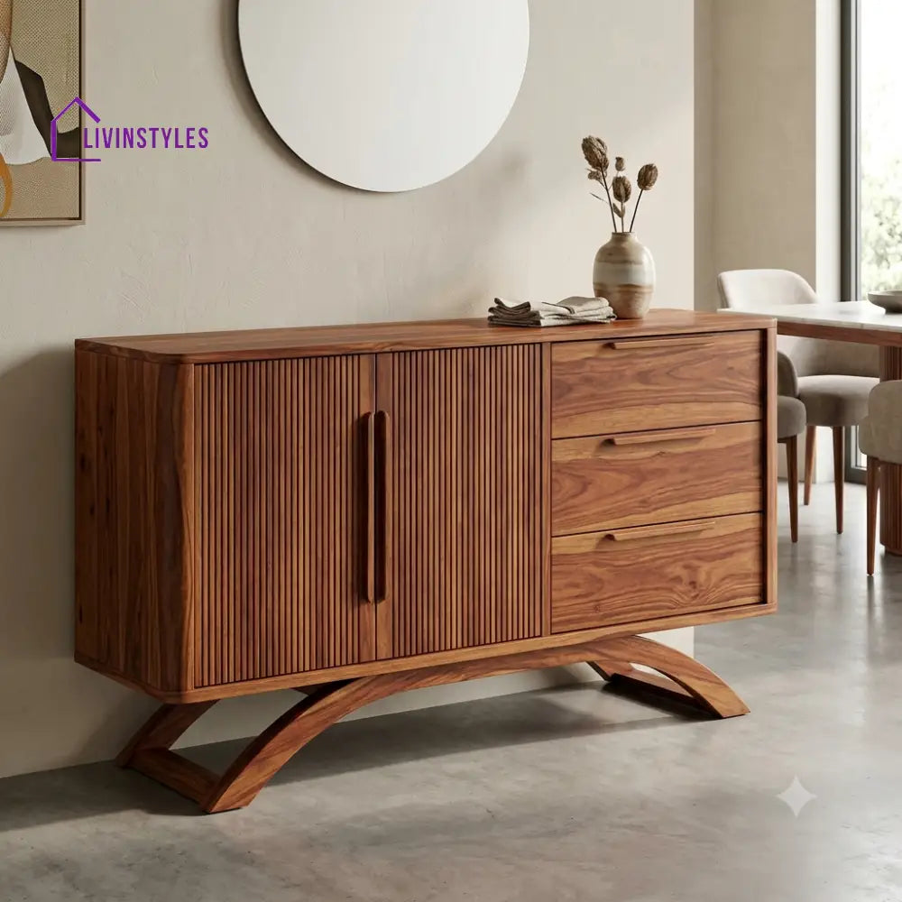 Aadhira Premium Sheesham Wood Sideboard and Cabinet for Living Room