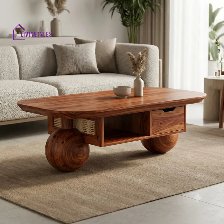 Aadhira Premium Solid Wood Coffee Table for Living Room Online
