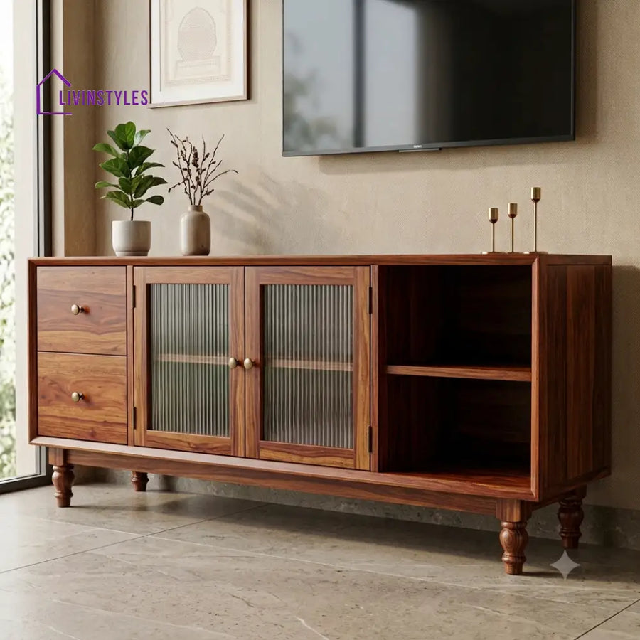 Aadhira Solid Sheesham Wood TV Cabinet Console For Living Room 72 Inch
