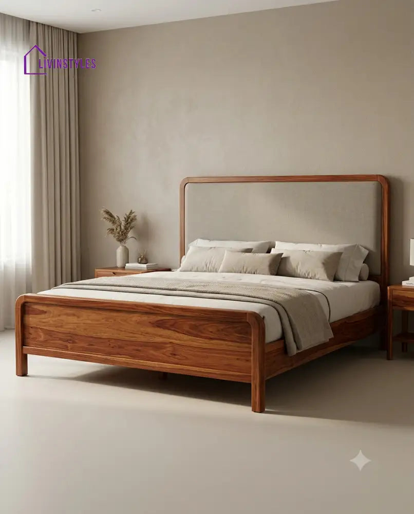 Aadhira Wooden Bed | Solid Wood Double Bed | Wooden King size bed & Wooden Queen size bed