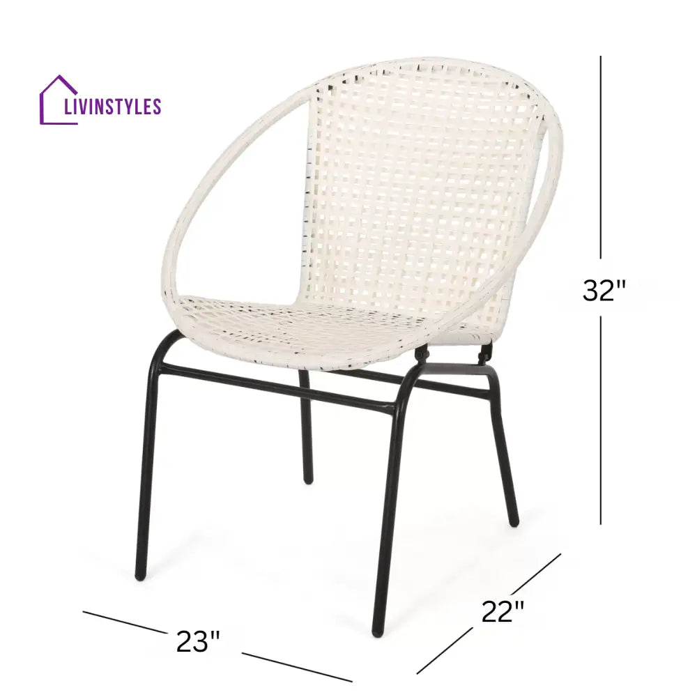 Aadhish Outdoor Patio Seating Set 2 Chairs and 1 Table Set (Cream) - Coffee Table Sets
