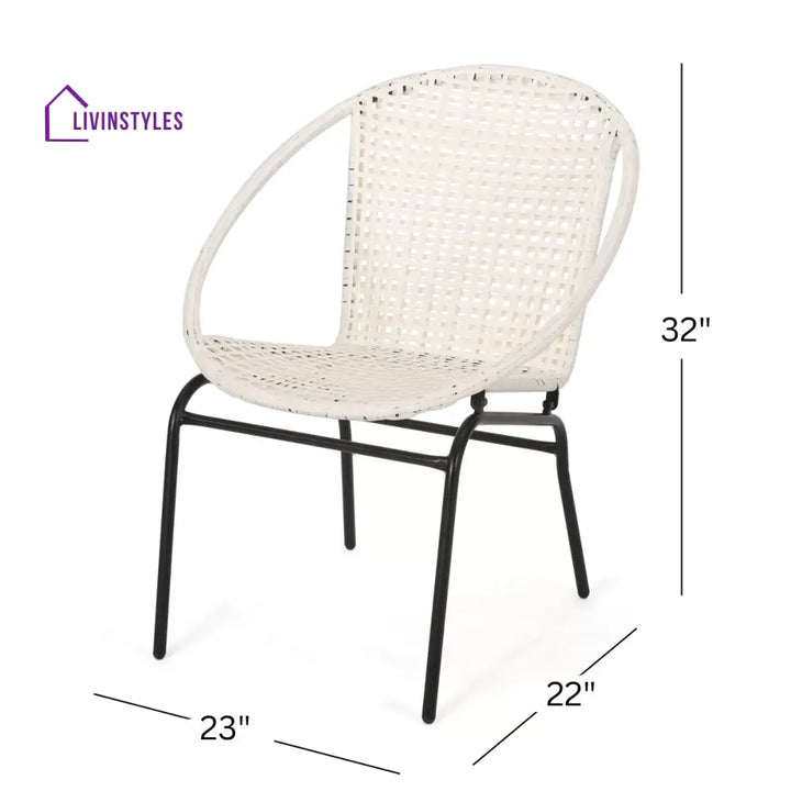 Aadhish Outdoor Patio Seating Set 2 Chairs and 1 Table Set (Cream) - Coffee Table Sets
