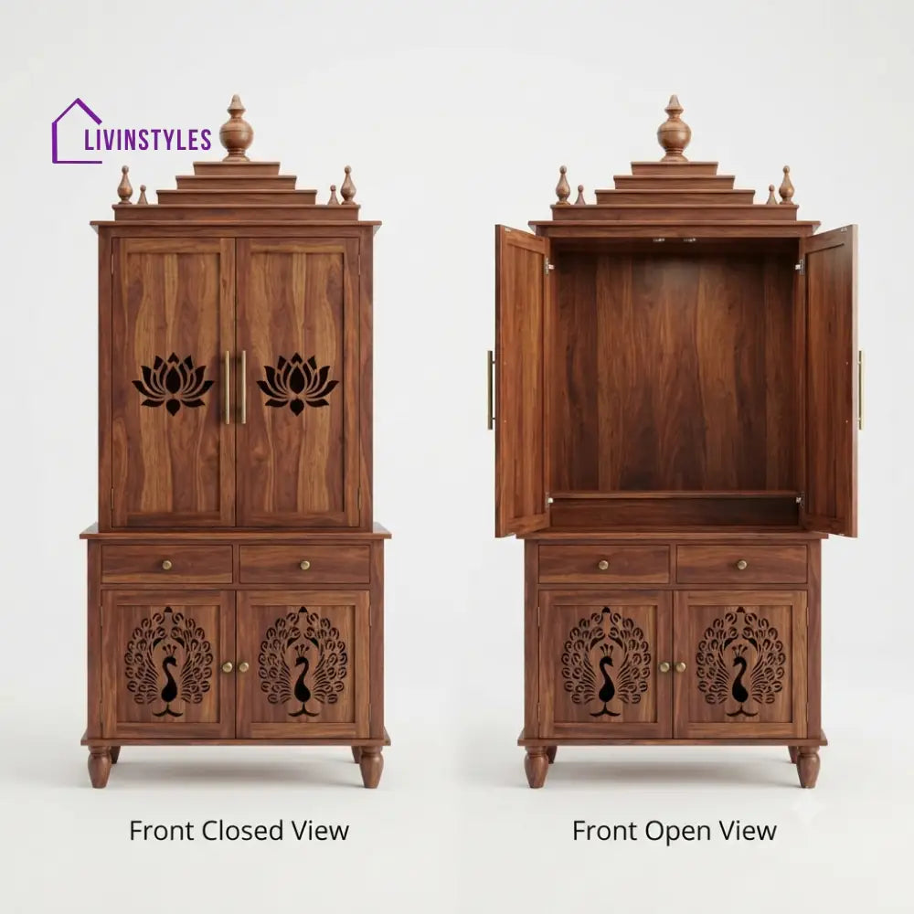 Aadhya Premium Solid Wood Home Temple | Pooja Mandir for Home