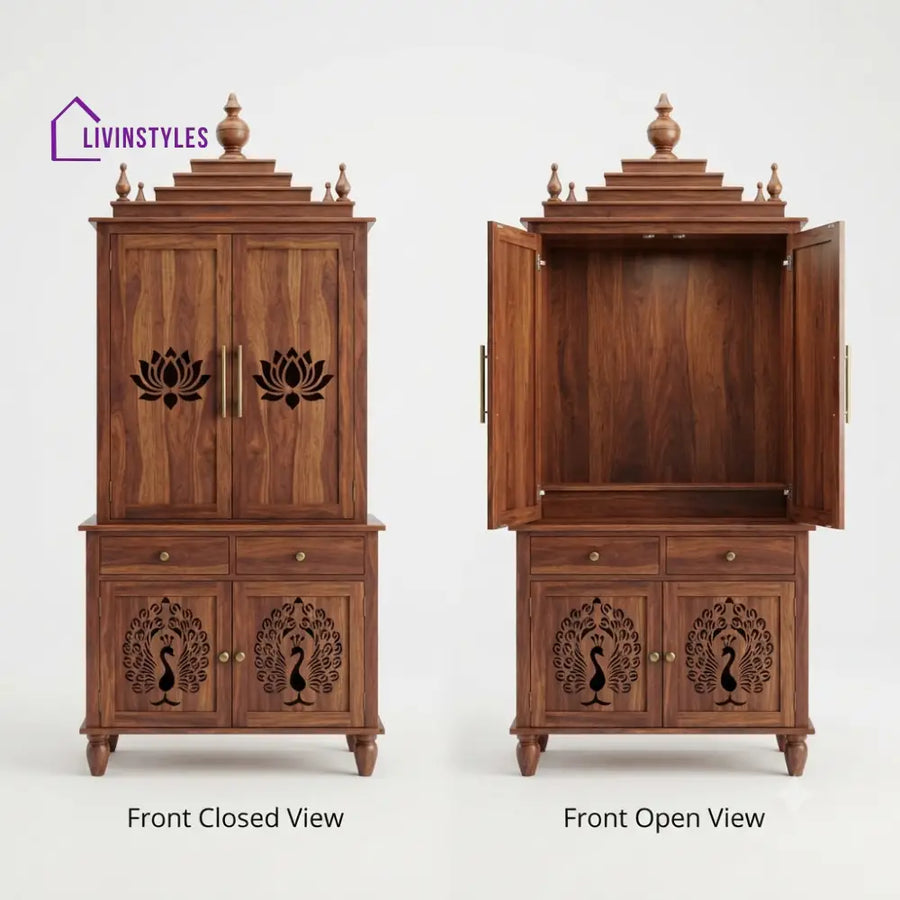 Aadhya Premium Solid Wood Home Temple | Pooja Mandir for Home