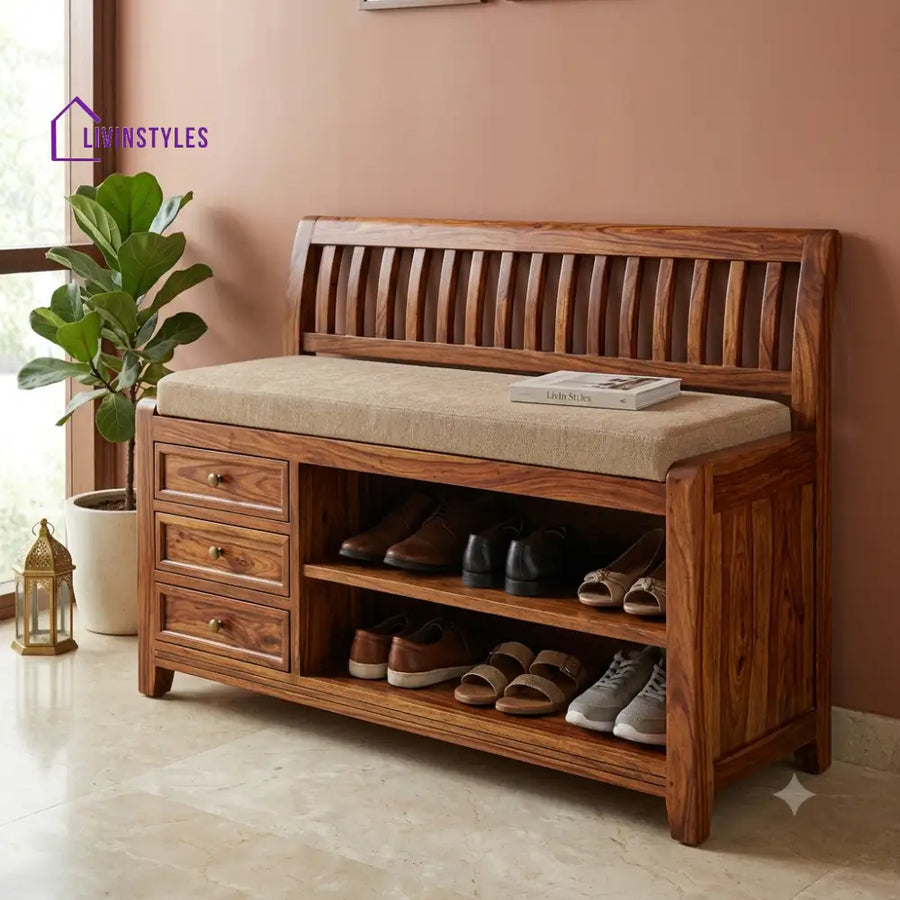 Aadhya Sheesham Wood Shoe Rack | Wooden Shoe Cabinet