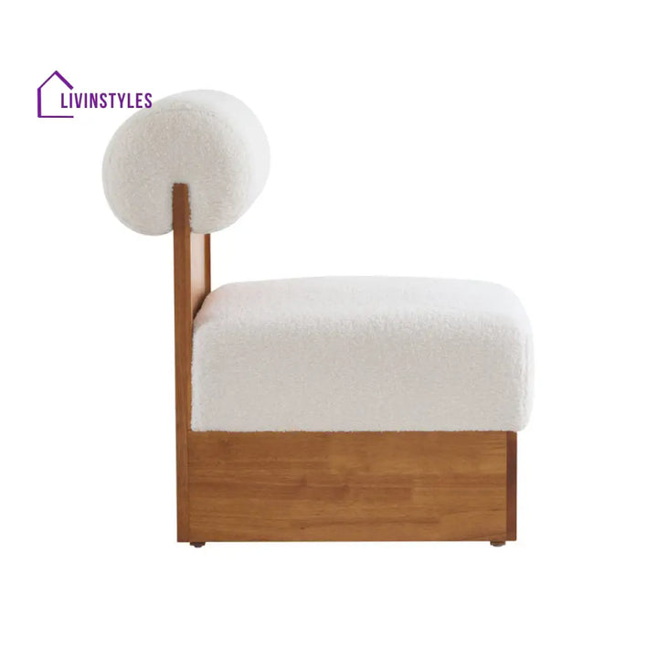 Aadhya Solid Wood and Fabric Arm Chair | Living Room Chair | Lounge Chair