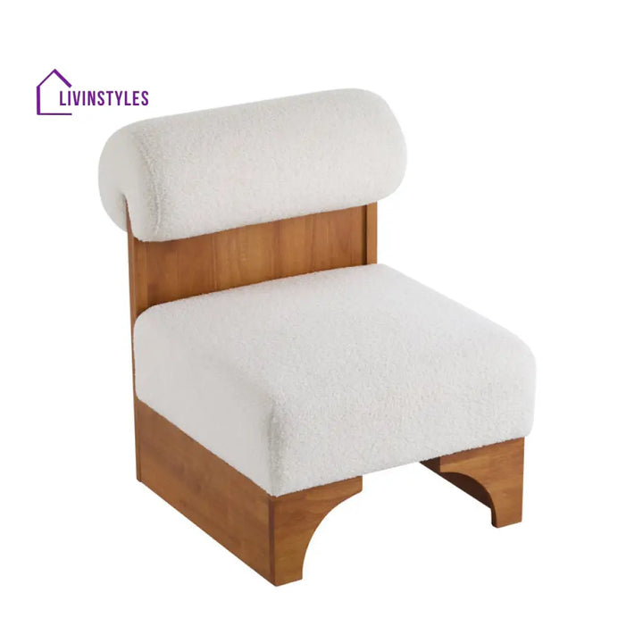 Aadhya Solid Wood and Fabric Arm Chair | Living Room Chair | Lounge Chair