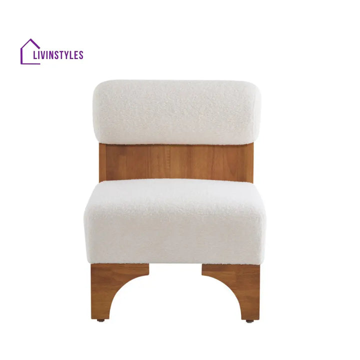 Aadhya Solid Wood and Fabric Arm Chair | Living Room Chair | Lounge Chair