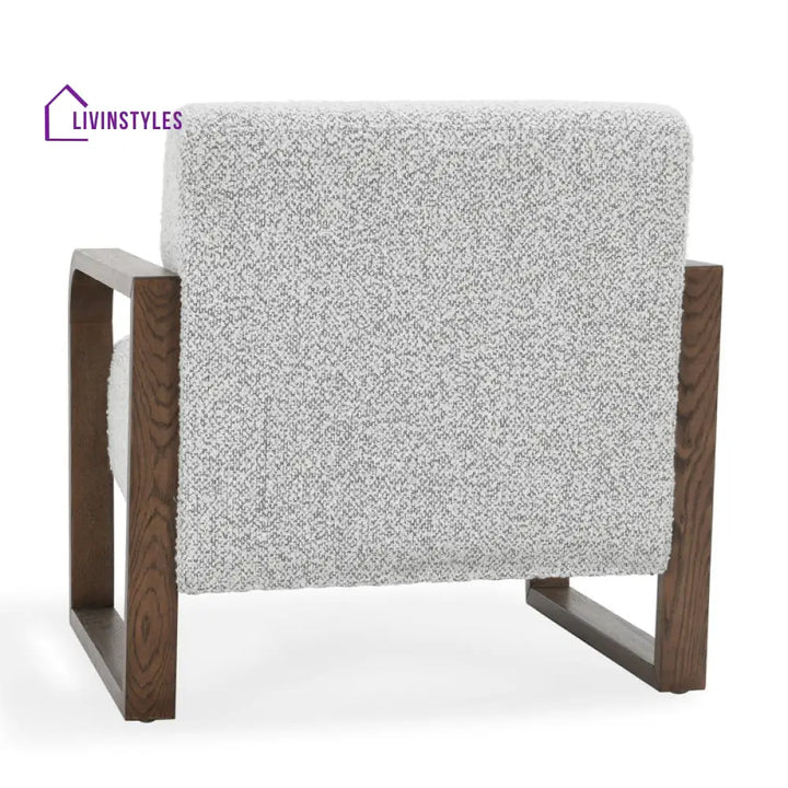 Aahana Solid Wood and Fabric Arm Chair | Living Room Chair | Lounge Chair