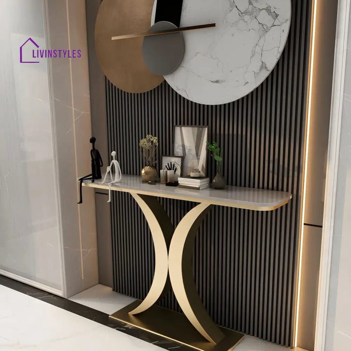 Aakesh Stainless Steel Console Table for Living Room