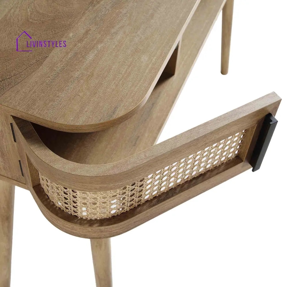 Izzy Curved Rattan 2-Door Table Natural Console Tables