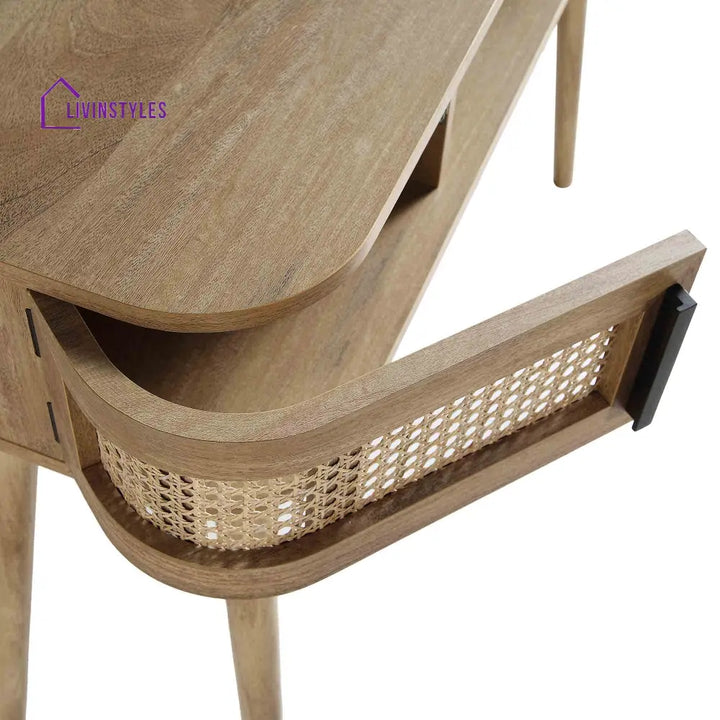 Izzy Curved Rattan 2-Door Table Natural Console Tables