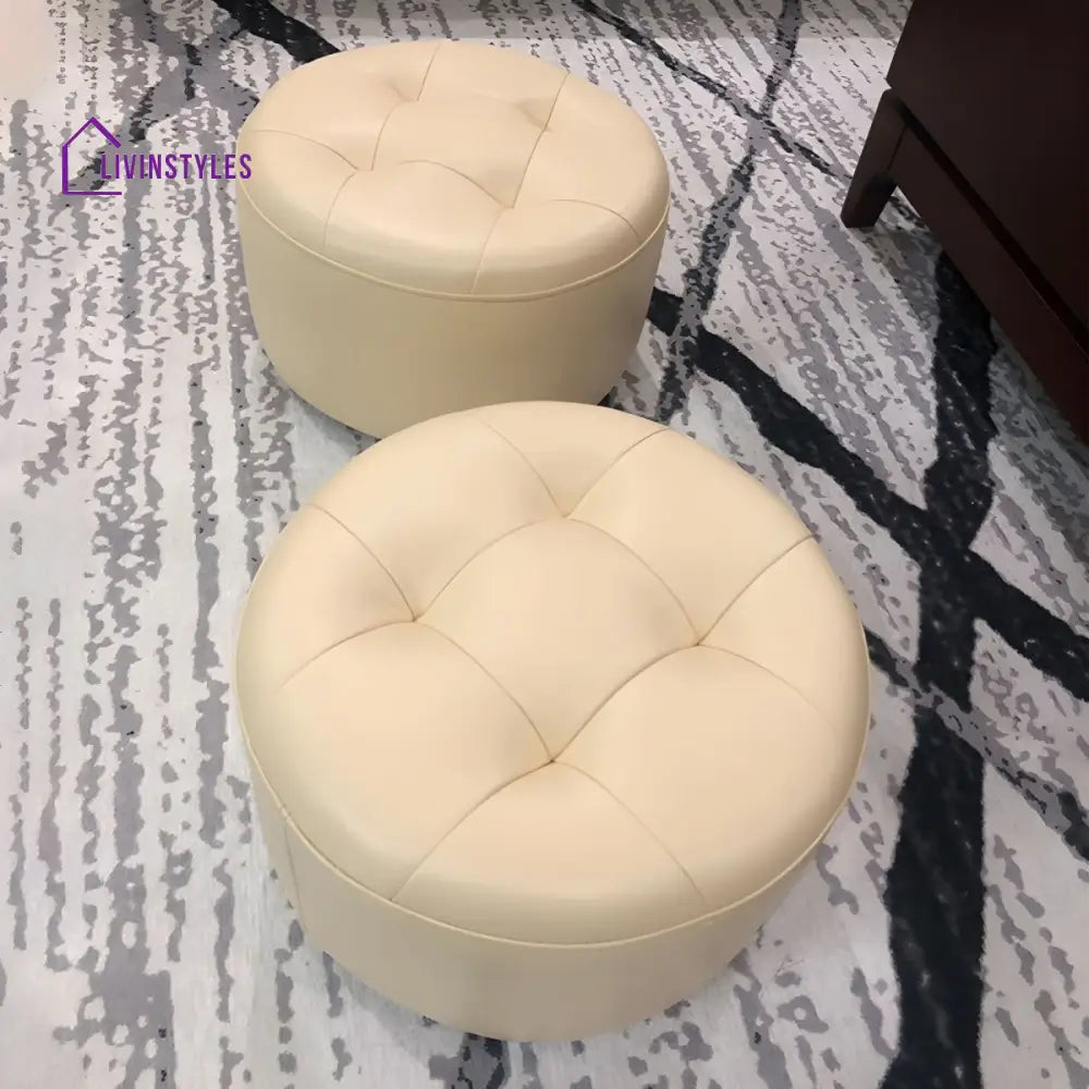 Aalia Living Room Ottoman | Faux Leather Fabric