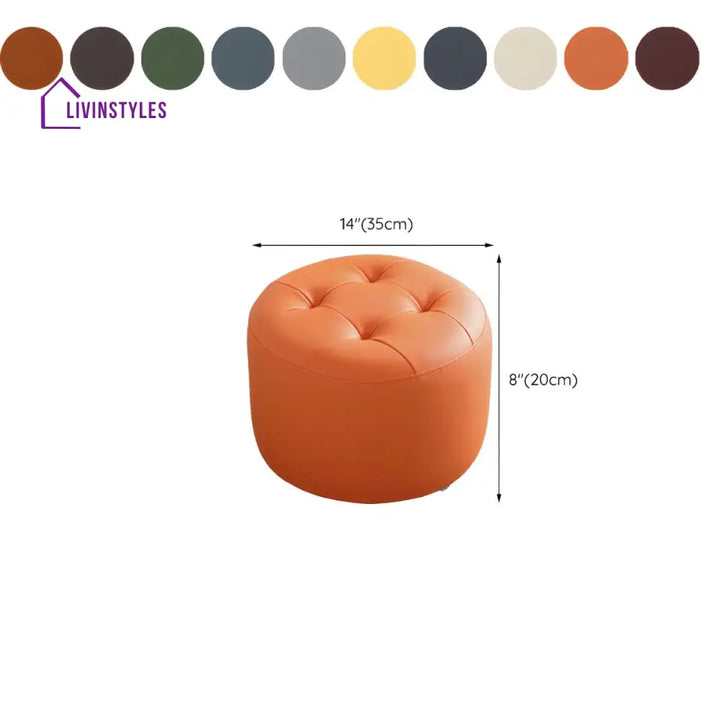 Aalia Living Room Ottoman | Faux Leather Fabric