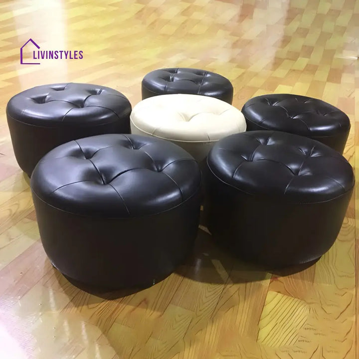 Aalia Living Room Ottoman | Faux Leather Fabric