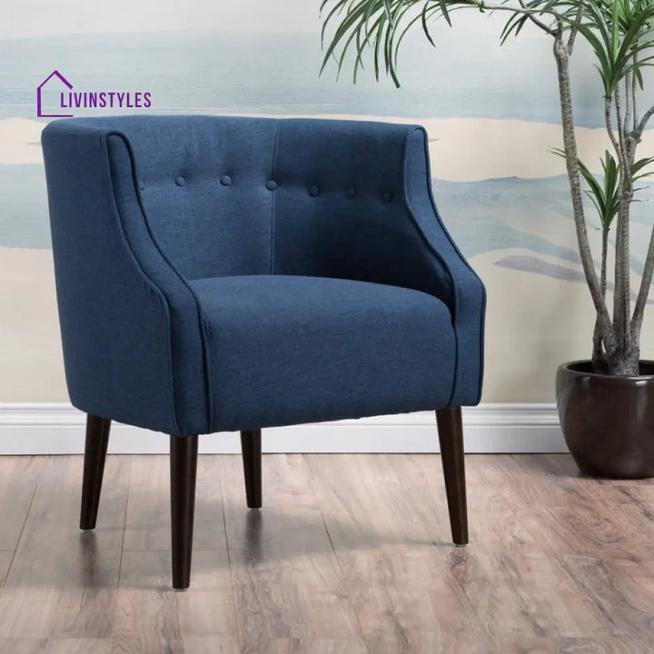Aalia Solid Wood and Fabric Arm Chair | Living Room Chair | Lounge Chair