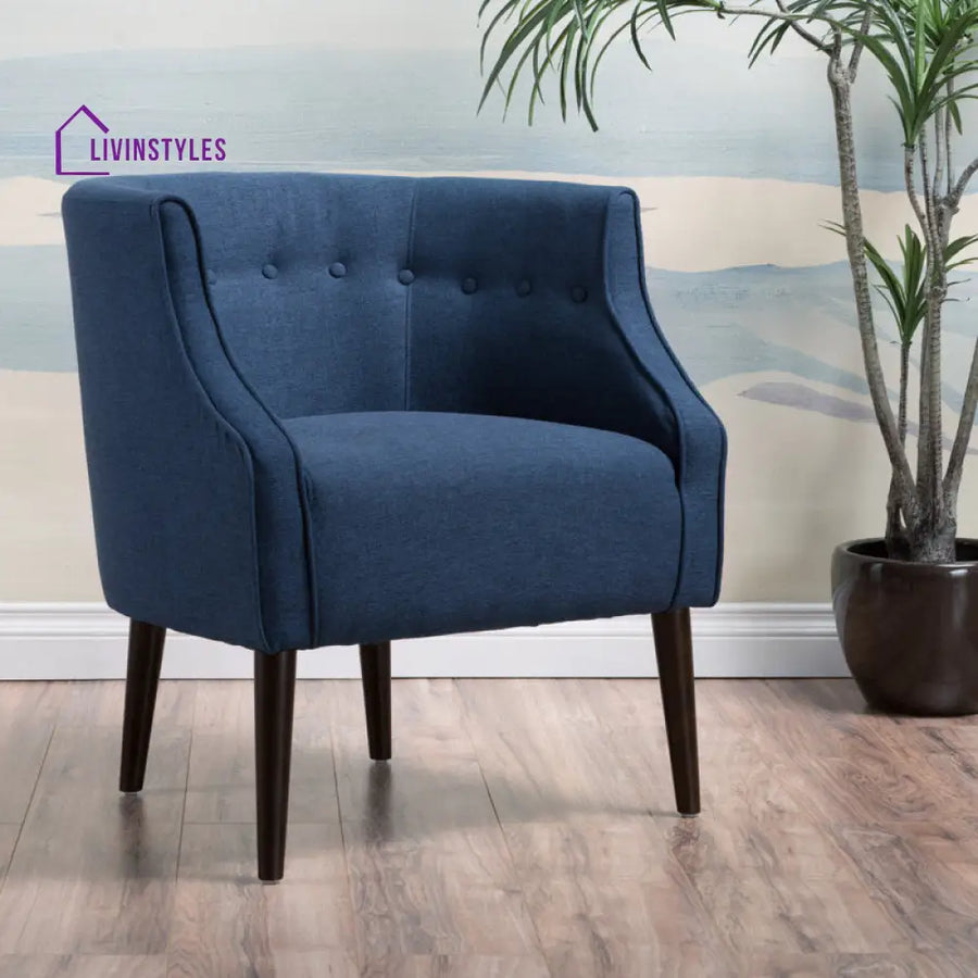 Aalia Solid Wood and Fabric Arm Chair | Living Room Chair | Lounge Chair