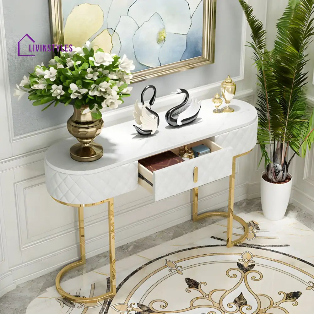 Aanvika Stainless Steel Living Room Console Table