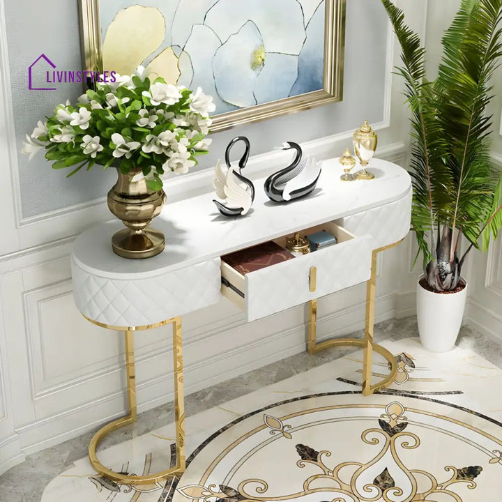 Aanvika Stainless Steel Living Room Console Table