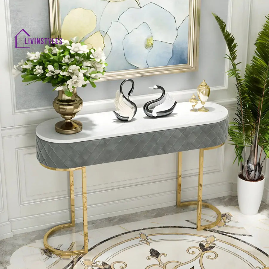 Aanvika Stainless Steel Living Room Console Table