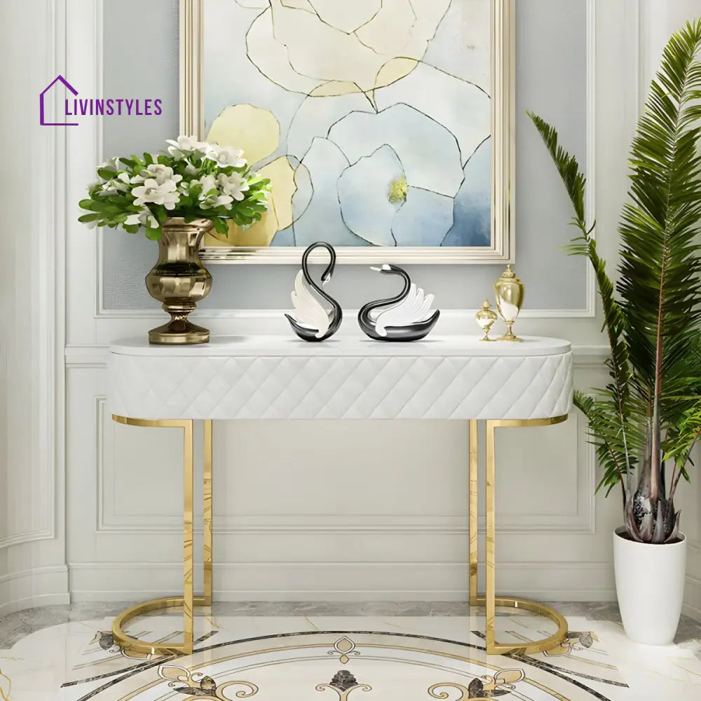 Aanvika Stainless Steel Living Room Console Table