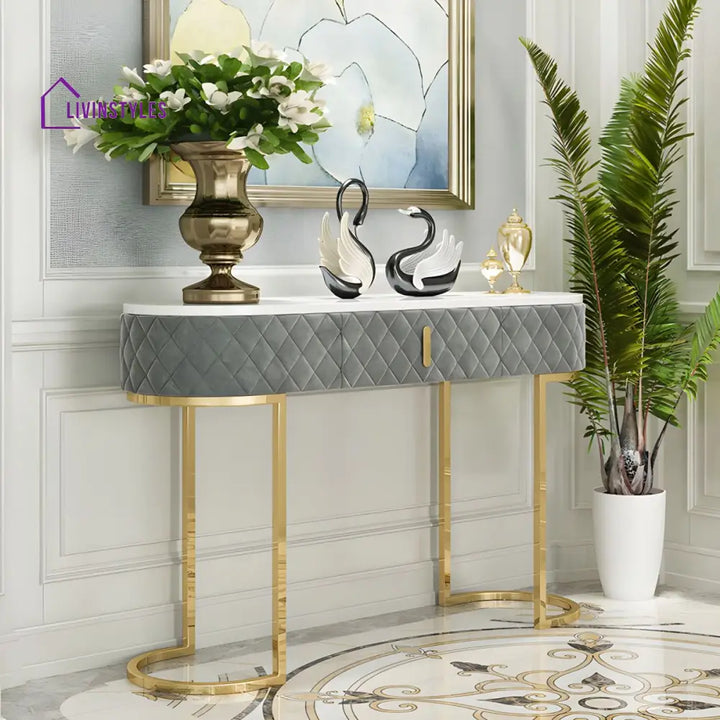 Aanvika Stainless Steel Living Room Console Table