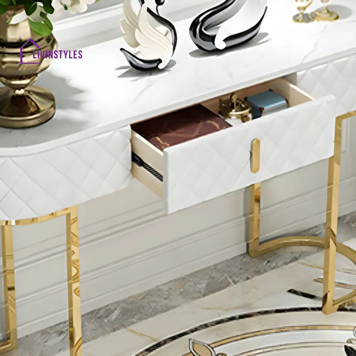 Aanvika Stainless Steel Living Room Console Table