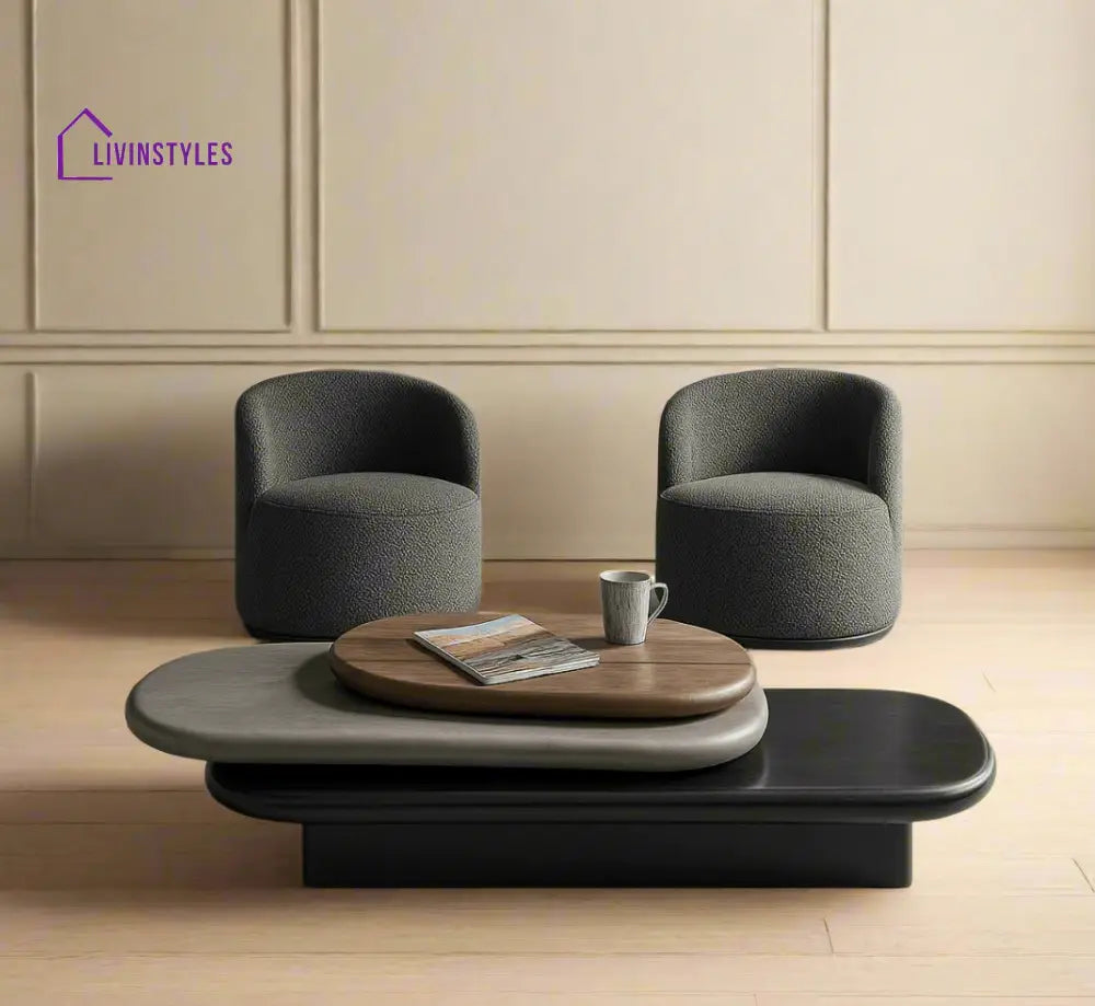 Aanya Pebble Wooden Rotating 3-Tier Centre Table Centre Tables