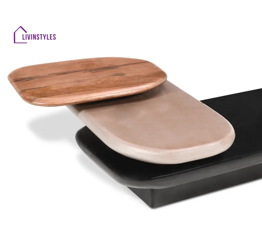 Aanya Pebble Wooden Rotating 3-Tier Centre Table Centre Tables