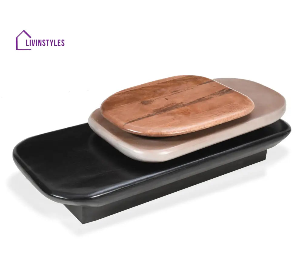 Aanya Pebble Wooden Rotating 3-Tier Centre Table Centre Tables