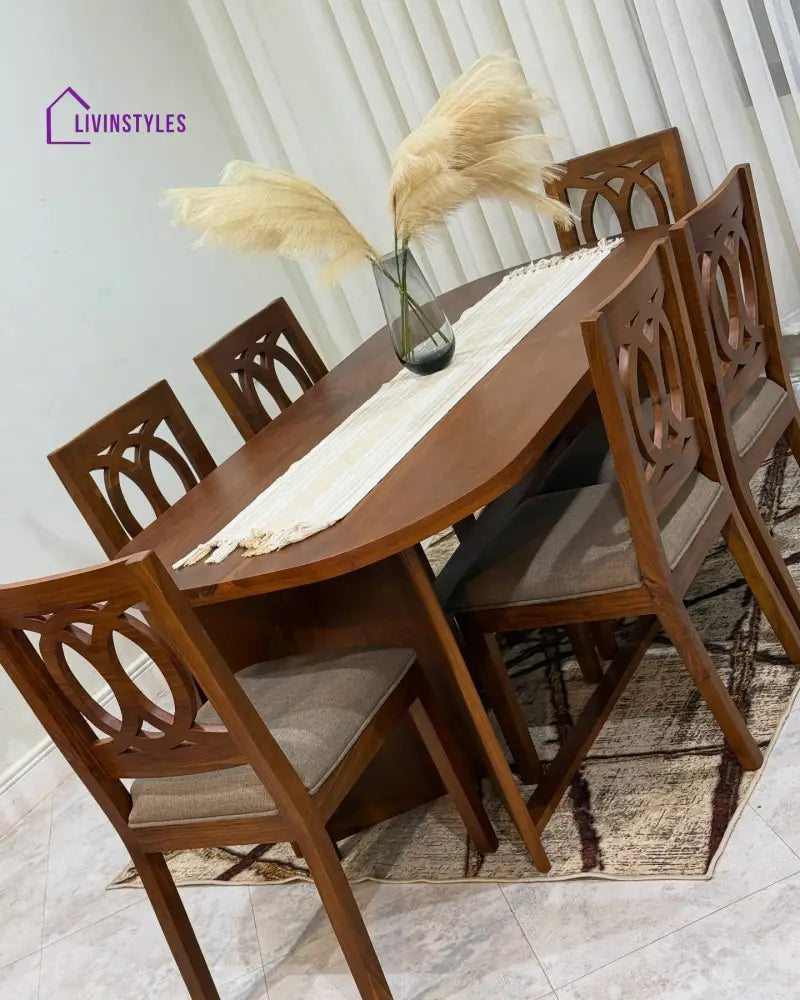 Aanya Solid Wood Dining Table Set | 6 Seater Dining Set