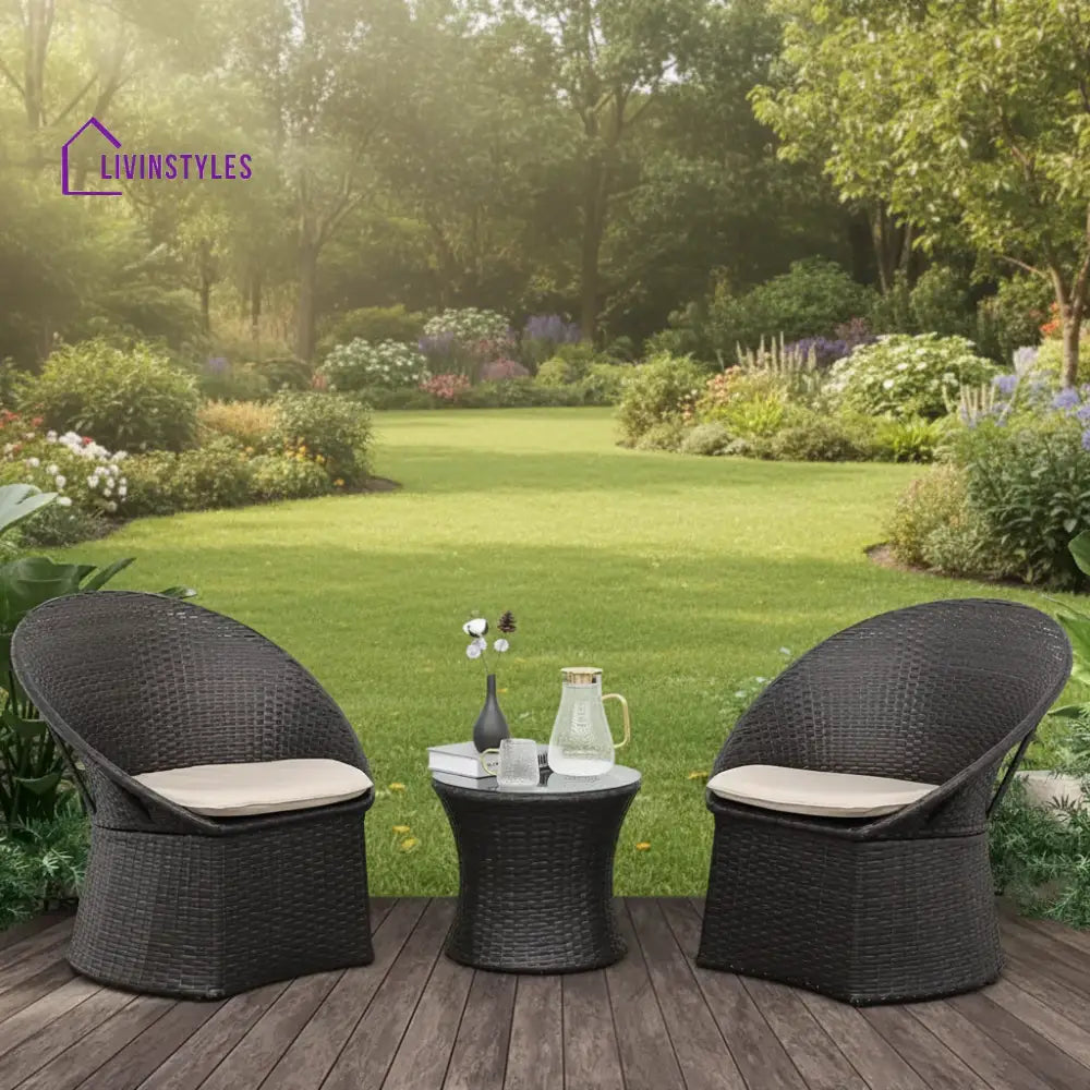 Aaradhya 3-Piece Outdoor Rattan Wicker Patio Set - Patio Set