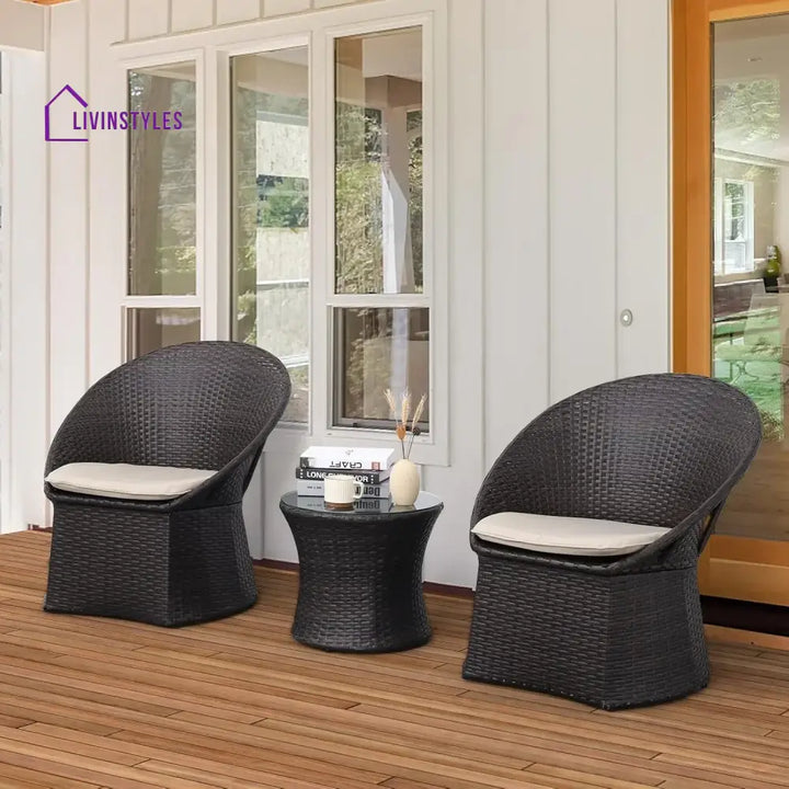 Aaradhya 3-Piece Outdoor Rattan Wicker Patio Set - Patio Set
