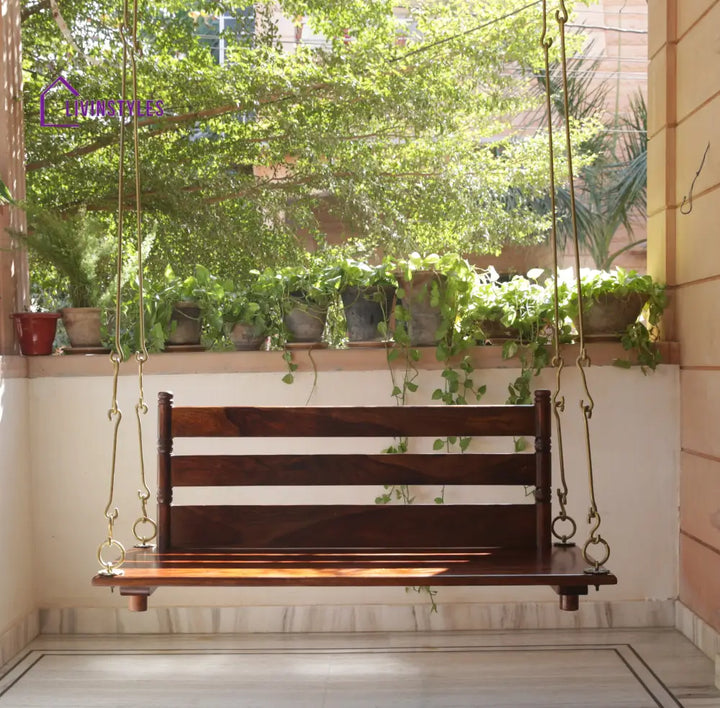 Aarav Solid Sheesham Wood Swing/Jhula for Living Room | Balcony | Lounge Area