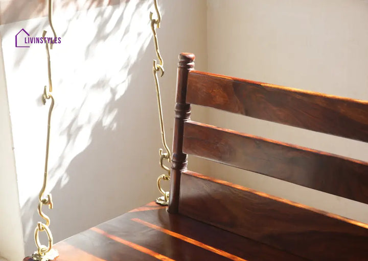Aarav Solid Sheesham Wood Swing/Jhula for Living Room | Balcony | Lounge Area