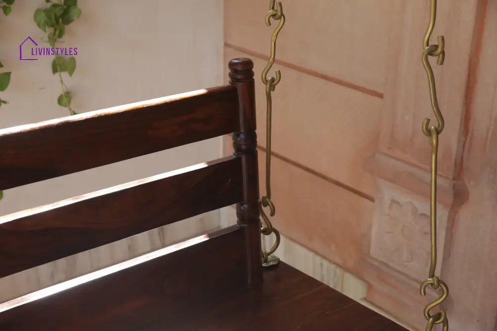 Aarav Solid Sheesham Wood Swing/Jhula for Living Room | Balcony | Lounge Area