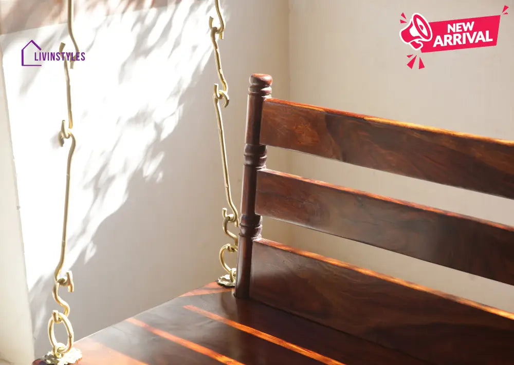 Aarav Solid Sheesham Wood Swing/Jhula for Living Room | Balcony | Lounge Area