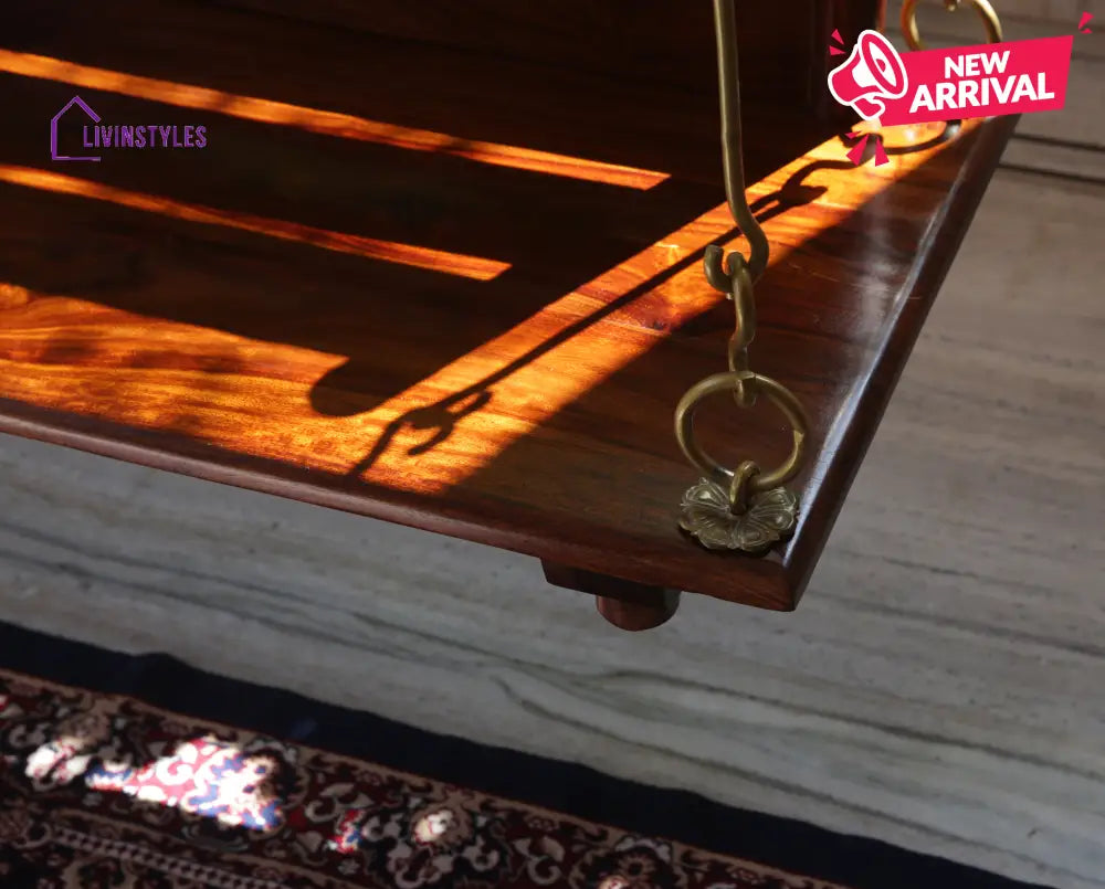 Aarav Solid Sheesham Wood Swing/Jhula for Living Room | Balcony | Lounge Area