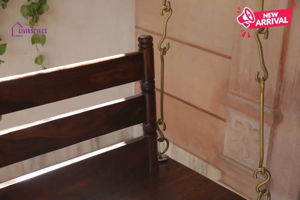Aarav Solid Sheesham Wood Swing/Jhula for Living Room | Balcony | Lounge Area