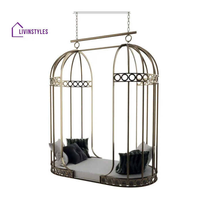 Aarav Stainless Steel Double Swing Sofa for Living Room