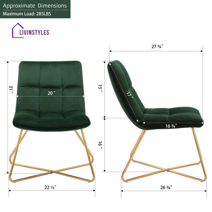 Aaria Metal and Fabric Chair | Living Room Chair | Lounge Chair