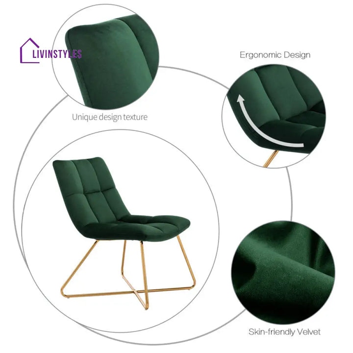 Aaria Metal and Fabric Chair | Living Room Chair | Lounge Chair