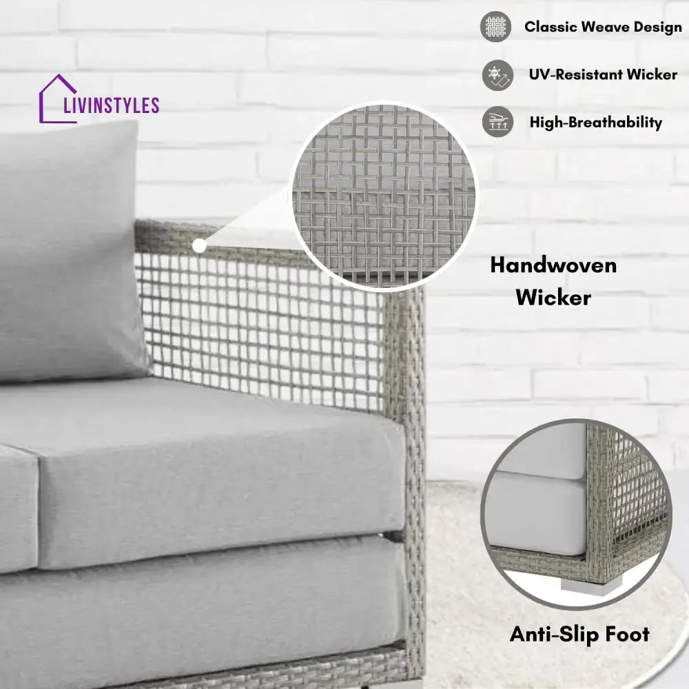 Aarini Outdoor Wicker Woven 6 Pieces Sectional Patio Furniture Set - Sofa Set