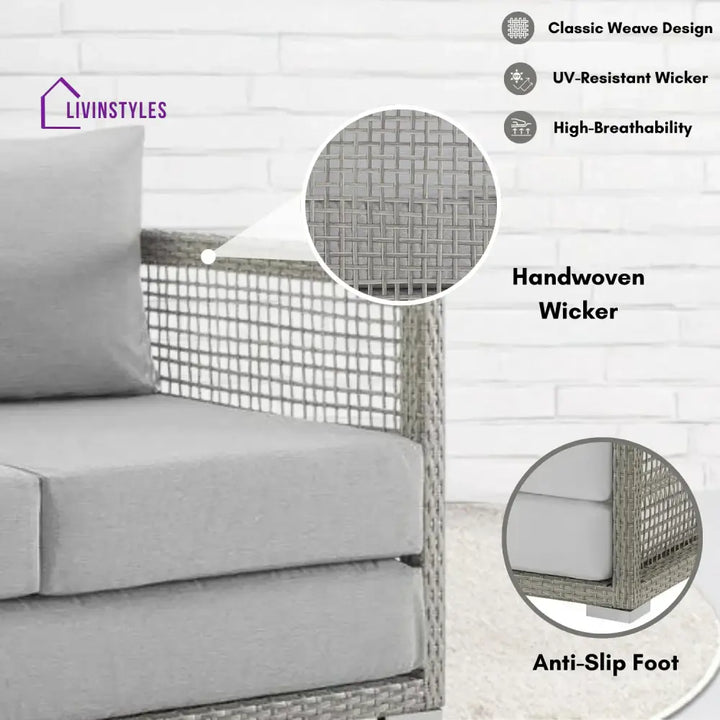 Aarini Outdoor Wicker Woven 6 Pieces Sectional Patio Furniture Set - Sofa Set