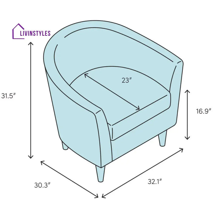 Aarna Metal and Fabric Arm Chair | Living Room Chair | Lounge Chair