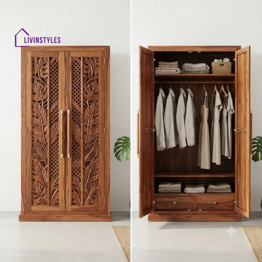 Aarnika Wooden Wardrobe for Clothes | Cupboard for Clothes