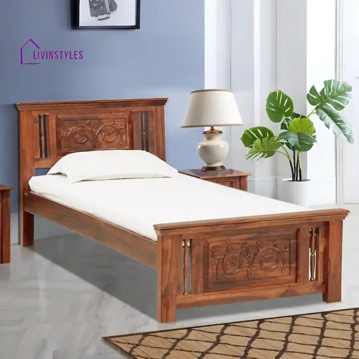 Devanti Traditional Solid Wood Single Beds Natural Bedroom Furniture Sets