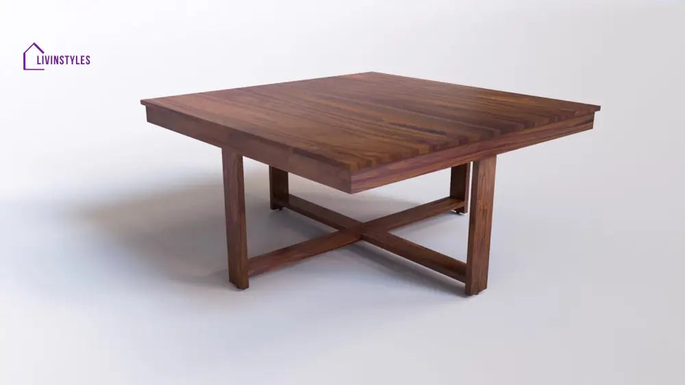 Aarush Sheesham Wood Low Height Coffee Table with 4 Stools (W96*D96*H47cm) Coffee Table