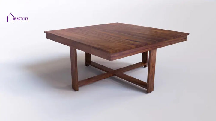 Aarush Sheesham Wood Low Height Coffee Table with 4 Stools (W96*D96*H47cm) Coffee Table
